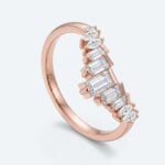 Baguette Cut Lab Grown Diamond Rings Unique Stacked Wedding Rings (2)