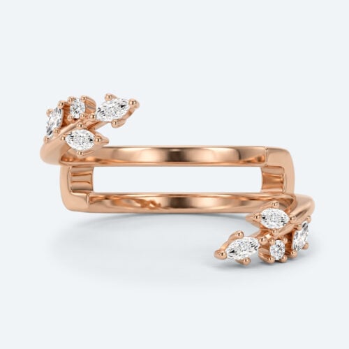 Lab Grown Diamond Double Leaf Wedding Band