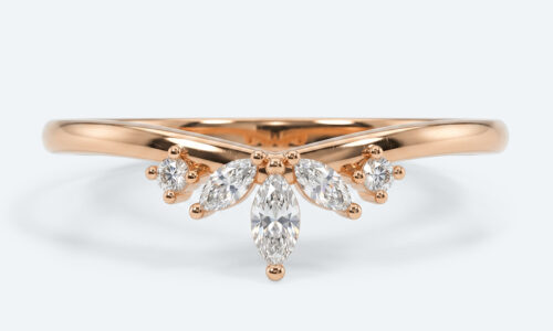 Lab Grown Diamond Rings Marquise Lab Grown Diamond Curved Wedding Band (7)