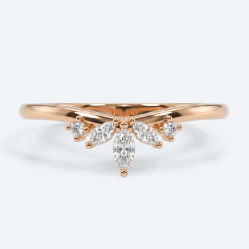 Lab Grown Diamond Rings Marquise Lab Grown Diamond Curved Wedding Band
