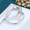 LisaJewelryUS 1/2CT Lab Diamond White Gold Marquise Cut Diamond Leaf Engagement Ring 1
