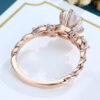 LisaJewelryUS Oval Cut Lab Diamond Rose Gold Diamond Twisted Engagement Ring 3