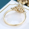 LisaJewelryUS Pear Shaped Lab Diamond Solid Gold Engagement Ring 3