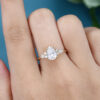 LisaJewelryUS Pear Shaped Lab Diamond Solid Gold Engagement Ring 4