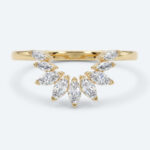 Marquise Cut Lab Grown Diamond Curved Wedding Band Stacked Wedding Rings (2)