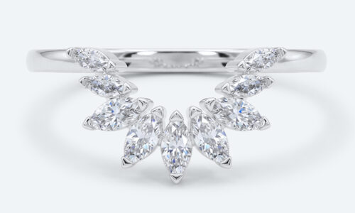 Marquise Cut Lab Grown Diamond Curved Wedding Band Stacked Wedding Rings (7)
