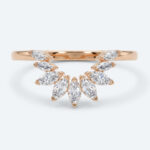 Marquise Cut Lab Grown Diamond Curved Wedding Band Stacked Wedding Rings (8)