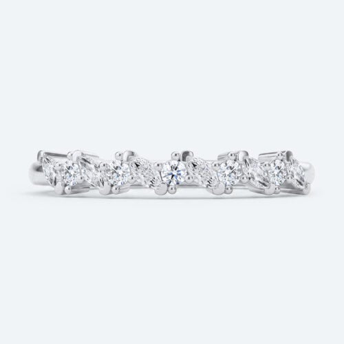 Marquise Cut Lab Grown Diamond Ring Vintage Stacked Wedding Rings