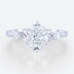 Oval 1.5ct Lab Diamond Ring Unique 6-Prong Engagement Rings in White Gold