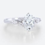 Oval 1.5ct Lab Diamond Ring Unique 6-Prong Engagement Rings in White Gold
