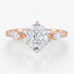 Oval 1.5ct Lab Diamond Ring Unique 6-Prong Engagement Rings in Rose Gold