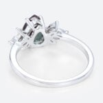 1ct Pear Shaped Lab Alexandrite Ring White Gold Simple Vintage Engagement Rings