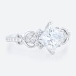 Princess Cut Lab Grown Diamond Infinity 4 V-Prong Engagement Ring (6)