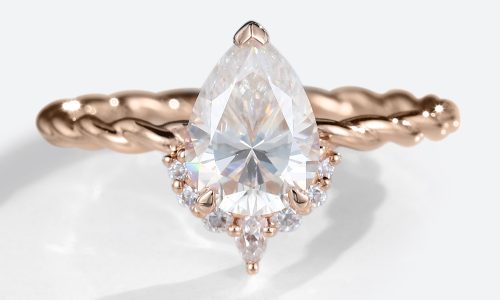 Rose Gold 1.2 Carat Pear Shaped Lab Diamond Rings Twisted Engagement Ring (1) Rose Gold 1.2 Carat Pear Shaped Lab Diamond Rings Twisted Engagement Ring (1)