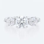 White Gold Rings Round Cut 4-Prong Lab Created Diamond Rings​