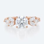 Rose Gold Rings Round Cut 4-Prong Lab Created Diamond Rings​