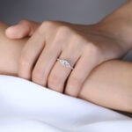 Round Cut Lab Grown Diamond Pavé Cluster 4-Prong Engagement Promise Ring (7)