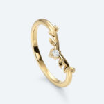 Round Lab Grown Diamond Stacked Wedding Rings Unique Branch Wedding ring (2)