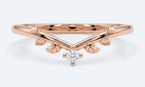 Round Lab Grown Diamond Stacked Wedding Rings Unique Branch Wedding ring (5)