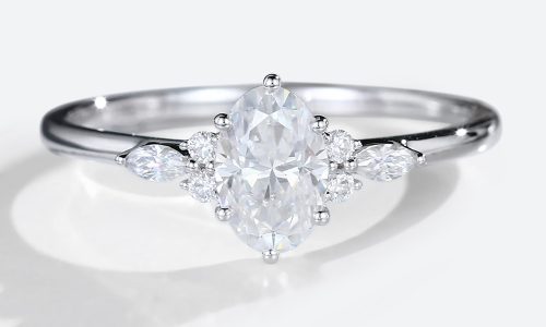 White Gold 1.7 CT Oval Cut Lab Grown Diamond Engagement Ring (1)