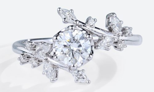 White Gold 12 CT Lab Diamond Leaf Engagement Ring For Women (1) White Gold 12 CT Lab Diamond Leaf Engagement Ring For Women (1)