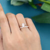 LisaJewelryUS Oval Cut Lab Grown Diamond Rose Gold Solitaire Engagement Ring Set 5