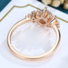 LisaJewelryUS Unique Princess Cut Lab Grown Diamond Cluster Rose Gold Engagement Ring 3