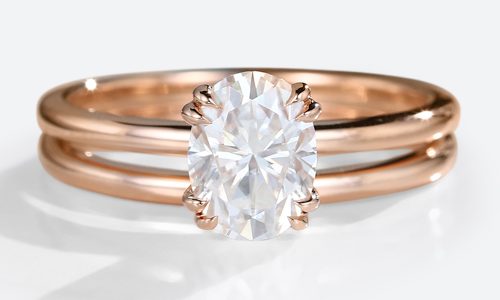 Oval Cut 1.5 CT Lab Grown Diamond Solitaire Engagement Ring Set In 14K Rose Gold (1) Oval Cut 1.5 CT Lab Grown Diamond Solitaire Engagement Ring Set In 14K Rose Gold (1)