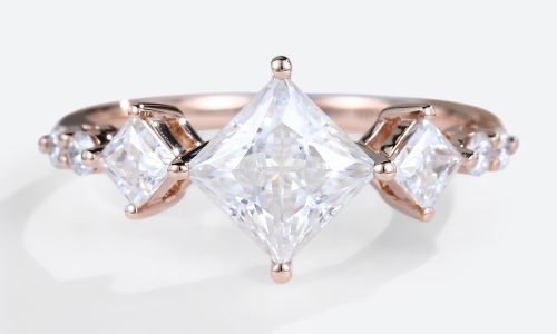 Simple Princess Cut Lab Grown Diamond Rose Gold Engagement Ring (1)