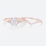1.5ct Colorless VS+ Oval Cut Lab Grown Diamond Milgrain 4-Prong Engagement Ring Set in Rose Gold (5)