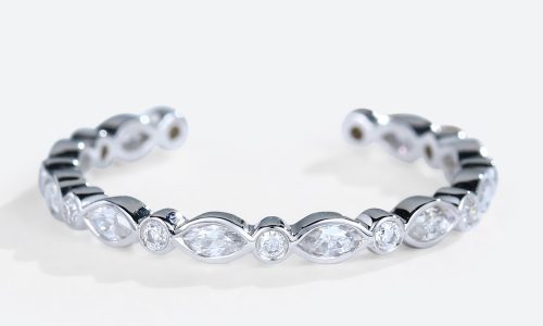 Stacked Engagement Rings Open Gold Ring Natural Moissanite Ring