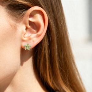 Best Jewelry Gifts Under $500 Marquise Cut Birthstone Floral Earring Stud Earrings with Petal Design