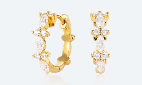 Round & Marquise Cut Lab Diamond Chic Hoop Earrings Modern Glamour Earrings Round & Marquise Cut Lab Diamond Chic Hoop Earrings Modern Glamour Earrings