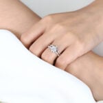 1ct Colorless VS+ Oval Cut Lab Grown Diamond Vintage 6-Prong Engagement Ring Set (3)