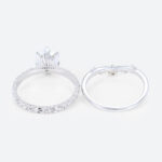 1ct Colorless VS+ Oval Cut Lab Grown Diamond Vintage 6-Prong Engagement Ring Set (6)