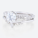 1ct Colorless VS+ Oval Cut Lab Grown Diamond Vintage 6-Prong Engagement Ring Set (7)