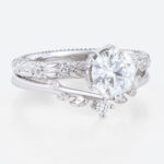 1ct Colorless VS+ Oval Cut Lab Grown Diamond Vintage 6-Prong Engagement Ring Set (8)