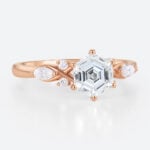 Hexagon Cut Lab Grown Diamond Vintage 6-Prong Engagement Ring (4)