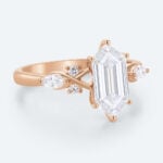 Long Hexagon Cut Lab Grown Diamond Vintage 6-Prong Engagement Ring (5)