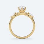 Long Hexagon Cut Lab Grown Diamond Vintage 6-Prong Engagement Ring in Rose Gold (2)