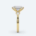 Long Hexagon Cut Lab Grown Diamond Vintage 6-Prong Engagement Ring in Rose Gold (3)