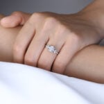Princess Cut Lab Grown Diamond Cluster 4-Prong Engagement Promise Ring (4)