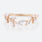 0.27ctw Marquise Cut Lab Grown Diamond Curved Wedding Band Art Deco Promise Ring in Rose Gold (1)
