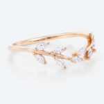 0.27ctw Marquise Cut Lab Grown Diamond Curved Wedding Band Art Deco Promise Ring in Rose Gold (2)