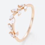 0.27ctw Marquise Cut Lab Grown Diamond Curved Wedding Band Art Deco Promise Ring in Rose Gold (4)