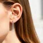 Baguette Shaped Lab Diamond Drop Earrings Exquisite Long Dangle Earrings