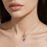 Kite Cut Lab Cornflower Sapphire Necklace Twilight Gem Pendant
