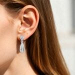 Lab Diamond Drop Earrings Knot Design Diamond Statement Earrings
