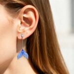 Lab Diamond Drop Earrings Mermaid Tail Dangle Drop Earrings Statement Earrings For Women