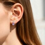 Pear Cut Birthstone Earring Crossed Charm Stud Earrings